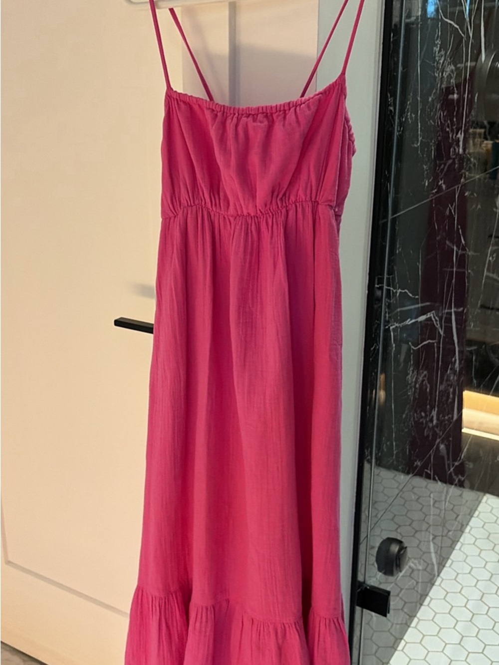 GAP Pink Spaghetti Strap Maxi Dress